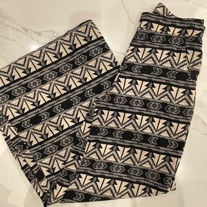 SIS Black and White Geometric Pattern Pants